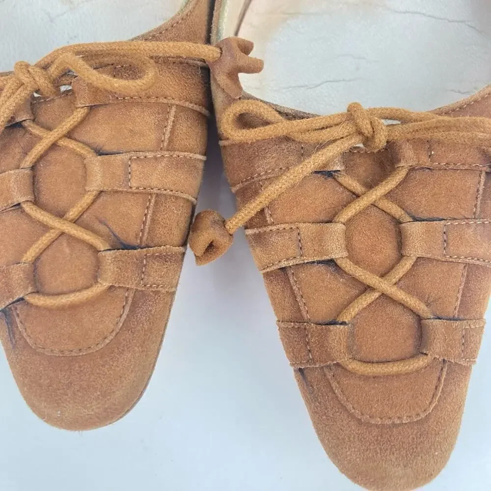 CHRISTIAN LOUBOUTIN Brown Suede Leather Flats - Size 36/6